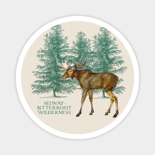 Selway-Bitterroot Wilderness Moose Trees Montana Outdoors Souvenir Magnet